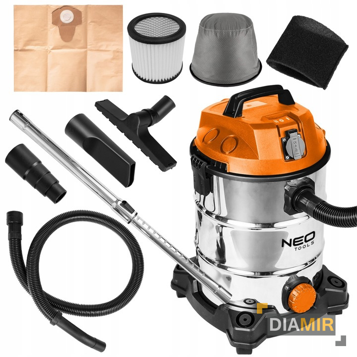 ODKURZACZ przemysłowy 1400W 30L NA SUCHO I MOKRO budowlany